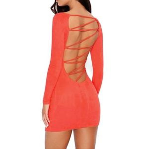 Oh Polly ‘Per-Suede Me’ orange dress New with tags